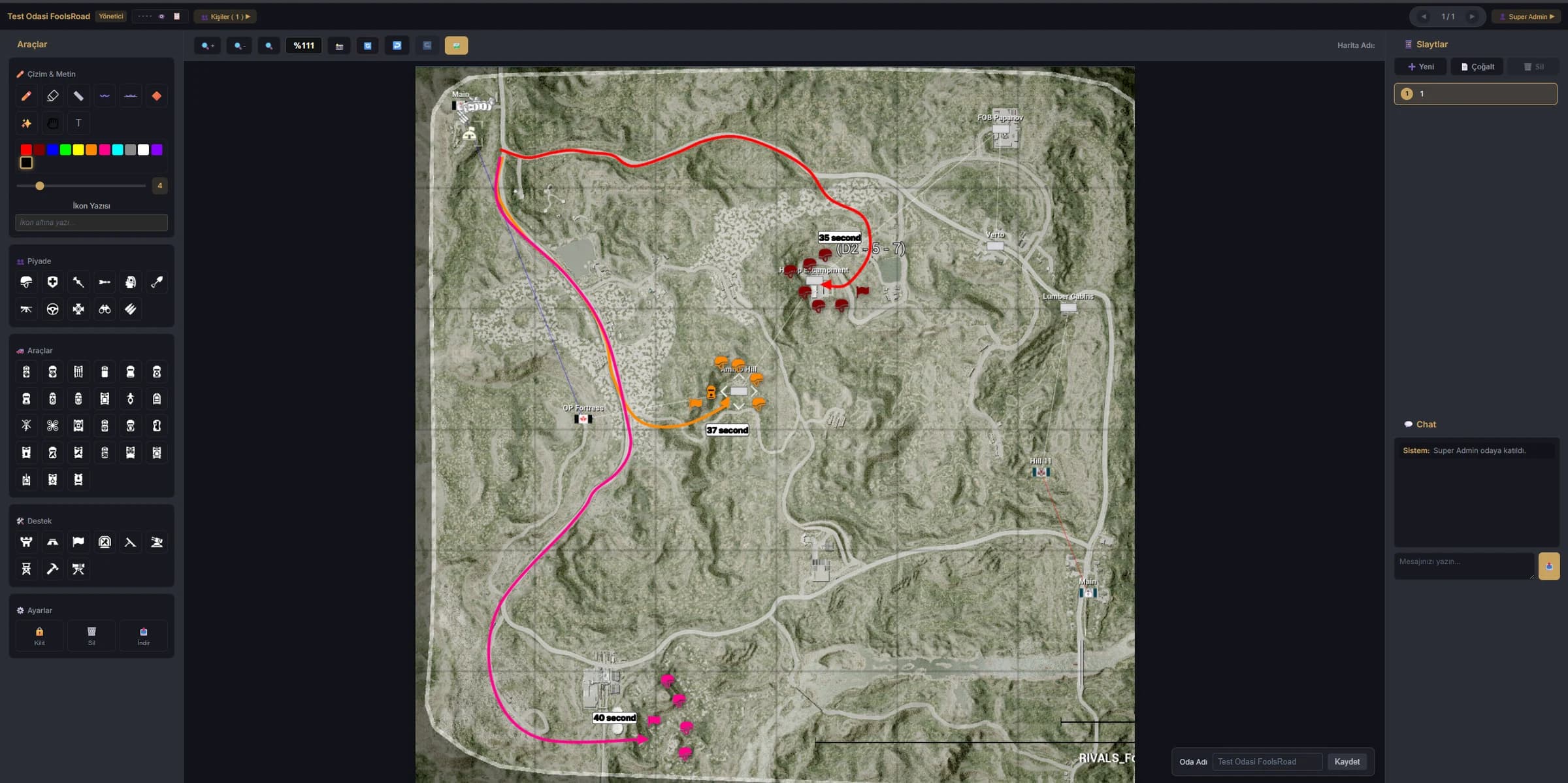 Strat tactical planning tool interface